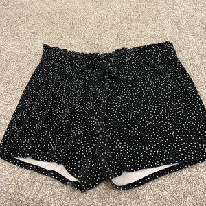 Black and white polkadot shorts